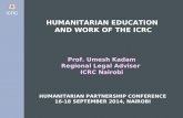 Humanitarian Education & Work of the ICRC by Prof Umesh Kadam