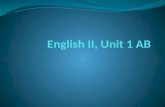 English ii, unit 1
