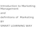 Introduction to marketing management and definition of marketing