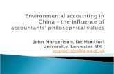 Environmental accounting in china – the influence of