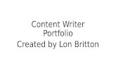 Content Writer Portfolio created by Lon Britton