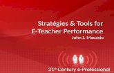Strategies and Tools for E-Teacher Performance
