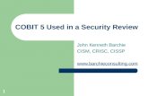 Cobit 5 used in an information security review