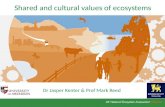 Shared and cultural values of ecosystems