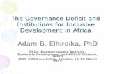 The governance deficit and institutions for inclusive development in africa