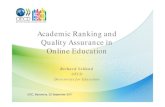 Academic ranking and Quality assurance in Online education