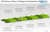 3d linear flow 8 stages evaluation process manufacturing chart power point templates