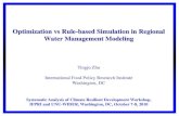 Optimization vs rule-based simulation in regional water management modeling