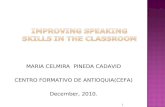 Proyecto improving speaking skills in the classroom