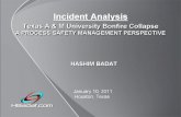 INCIDENT ANALYSIS,TEXAS A & M UNIVERSITY BONFIRE COLLAPSE, A Process Safety Management Perspective