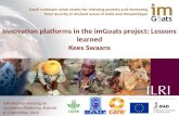 Innovation platforms in the imGoats project: Lessons learned