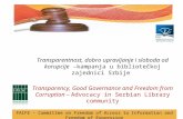Transparentnost, dobro upravljanje i sloboda od korupcije –kampanja u bibliotečkoj zajednici Srbije, Vesna Crnogorac