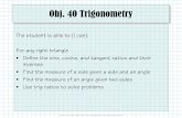 Obj. 40 Trigonometry