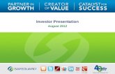 Safeguard Scientifics (NYSE: SFE) Investor Relations Presentation - August 2012