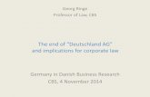 The end of 'Deutschland AG' and Implications for Corporate Law - Georg Ringe