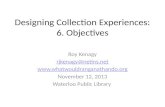 Designing Collection Experiences: Objectives