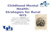 Childhood Mental Health Strategies for Rural NYS