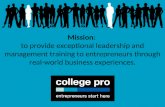 College Pro: Entrepreneurs Start Here