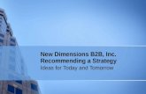 New Dimensions B2 B, Inc. Recommending A Strategy 8 4 10