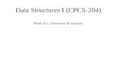 Data Structures- Part1 overview and review