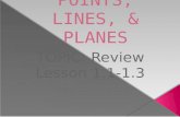 Review of points, lines and planes