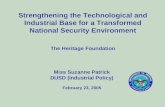 Strengthening The Technological And Industrial Base for A Transformed National Security Environment