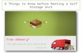 6 Things to Know before Renting a Self Storage Unit