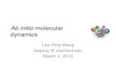 BIOS 203 Lecture 4: Ab initio molecular dynamics
