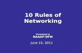 10 Rules of Networking for NAAAP