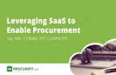 Leveraging SaaS to Enable Procurement
