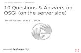 OSGi Overview TomTom DevDay May 2009