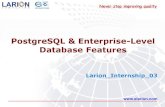 Postgre sql & enterprise level database features