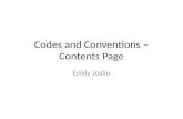 Codes and conventions – contents page y13