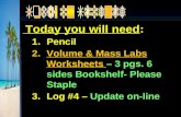 Mass, Volume and Density Labs --Day 1
