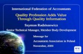 Quality Profession Adds Value Through Quality Information