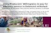 Dairy Producers’ Willingness to pay for advisory service in Debrezeit milkshed: Implications for Pluralistic Dairy Service Delivery Systems in Ethiopia