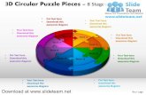 3 d pie chart circular puzzle with hole in center pieces 8 stages style 1 powerpoint diagrams and powerpoint templates