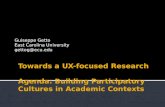 Towards a UX-focused Research Agenda: Building Participatory Cultures in Academic Contexts