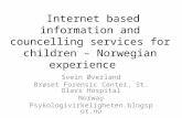 Online consultation and therapy - the Norwegian experience
