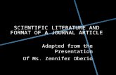 Scientific literature & format of journal article