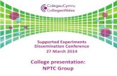 Supported experiments dissemination conference 2014: NPTC Group presentation