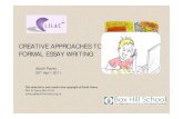 Pavey - Creative approaches to formal essay writing