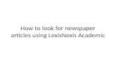 How to look for newspaper articles using lexis nexis ebm