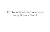 How to look for journal articles using science direct