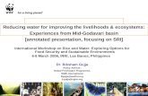 0603 Reducing Water for Improving the Livelihoods & Ecosystems: Experiences from Mid-Godavari Basin