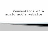 Conventions of a music act’s website