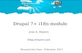 Brussels Drupal Dev Days - Internationalization for Drupal 7 - Jose Reyero