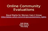 Online Community Evaluation of Care2 Care Equal Rights for Women Group