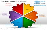 3 d gear split up into pie chart pieces process 6 stages style 1 powerpoint diagrams and powerpoint templates
