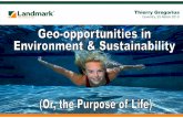Geo-Opportunities in Environment & Sustainability (Or, the Purpose of Life)